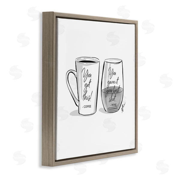 Stupell Industries Alison Petrie | Funny Coffee & Wine Phrase Wall Art