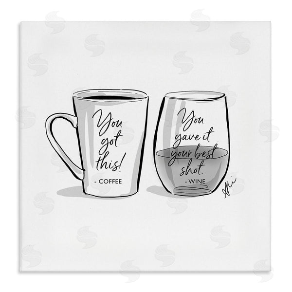 stupell industries Alison Petrie | Funny Coffee & Wine Phrase Wall Art