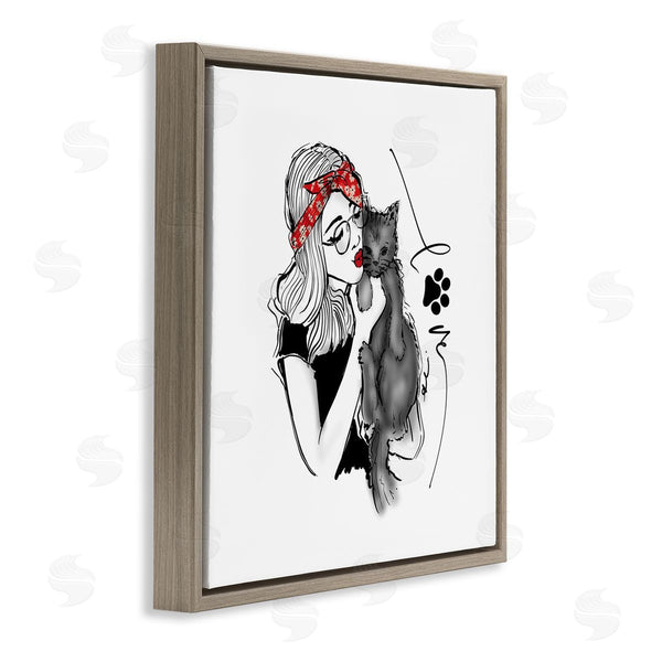 Stupell Industries Alison Petrie | Love Glam Cat Cuddle Wall Art