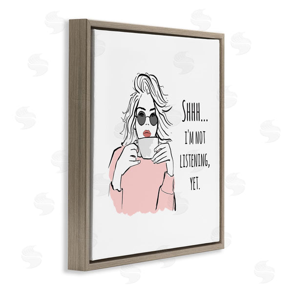 Stupell Industries Alison Petrie | Not Listening Yet Funny Coffee Wall Art