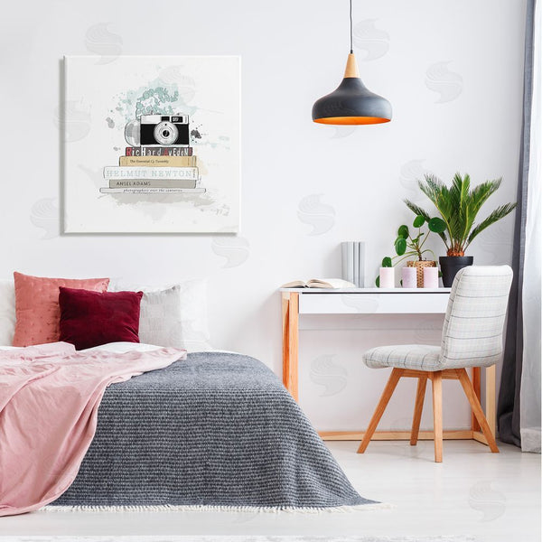 Stupell Industries Alison Petrie | Photographer Books Stacked Camera Wall Art