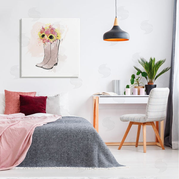 Stupell Industries Alison Petrie | SunBouquet Cowboy Boots Wall Art