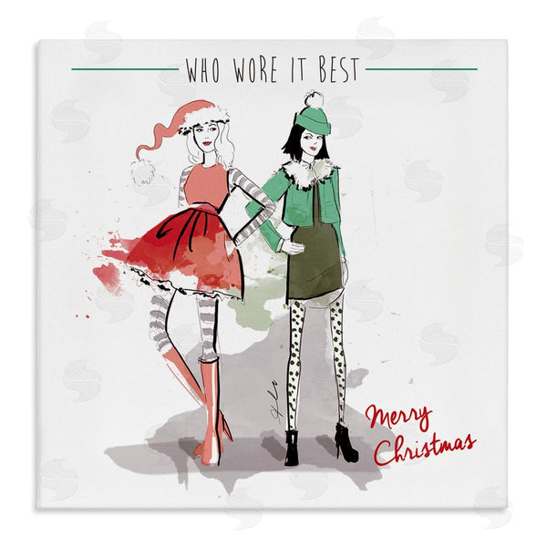 stupell industries Alison Petrie | Who Wore It Best Christmas Fashion Wall Art