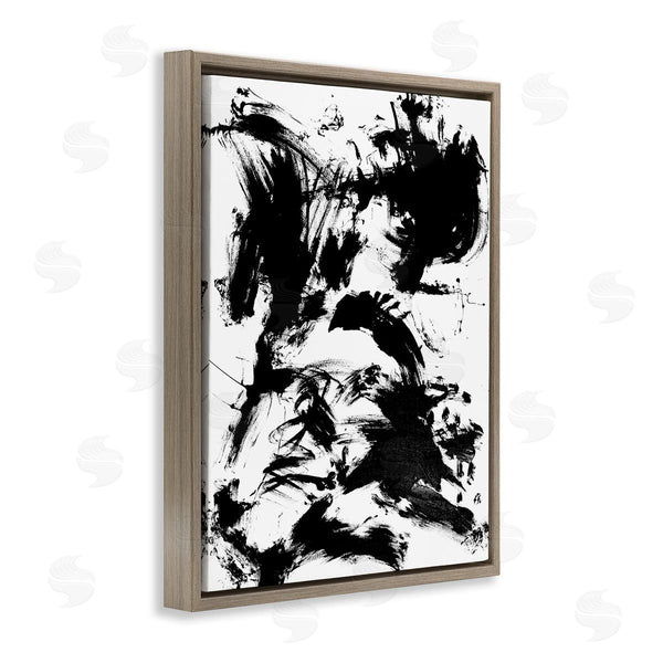 Stupell Industries Allan Friedlander | Chaotic Black Splattered Paint Abstraction Busy Movement Wall Art