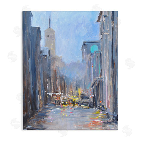 Stupell Industries Allayn Stevens | Abstract Rainy City Reflections Tall Urban Buildings Wall Art