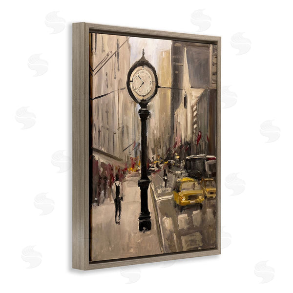 Stupell Industries Allayn Stevens | Busy City Sidewalk Clock Urban Architecture Wall Art