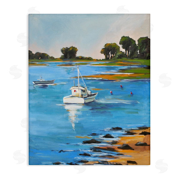 stupell industries Allayn Stevens | Contemporary Boating Lake Landscape Clean Blue Water Wall Art
