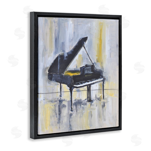 Stupell Industries Allayn Stevens | Distressed Grand Piano Instrument Blue Gold