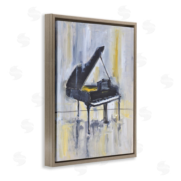 Stupell Industries Allayn Stevens | Distressed Grand Piano Instrument Blue Gold