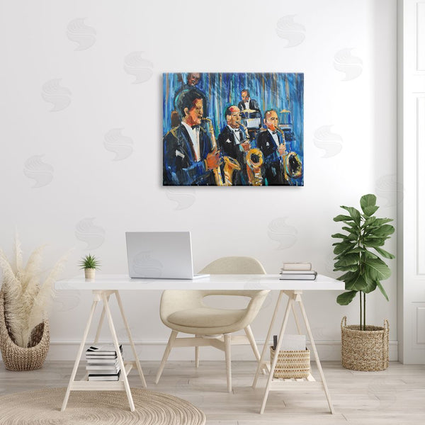 Stupell Industries Allayn Stevens | Jazz Saxophone Trio Expressive Quintet Musicians Wall Art