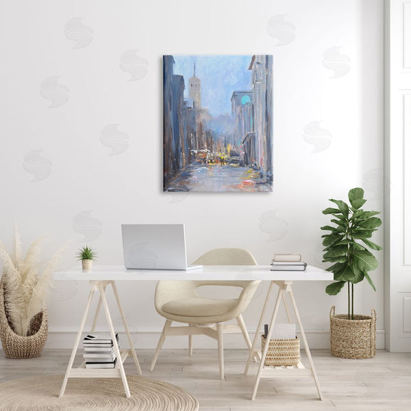 Stupell Industries Allayn Stevens | Rainy City Streets At Dusk Contemporary Urban Architecture Wall Art