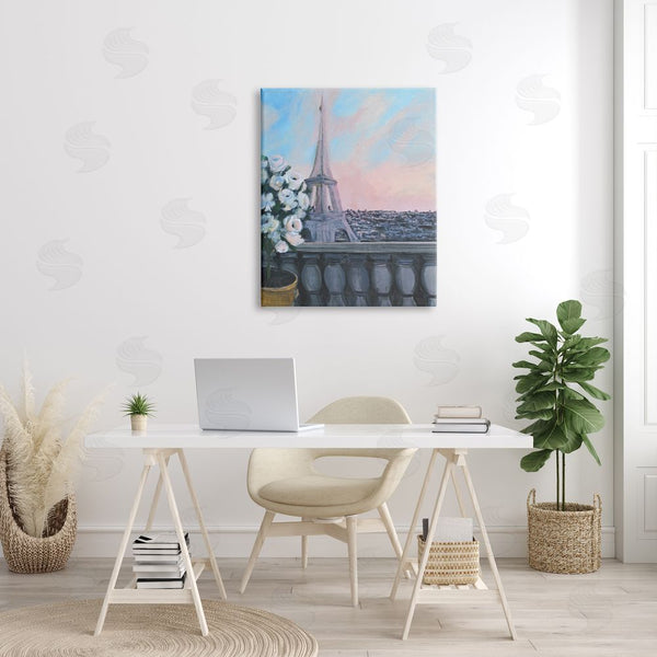 Stupell Industries Allayn Stevens | Spring Eiffel Tower Balcony Traditional European Architecture Wall Art
