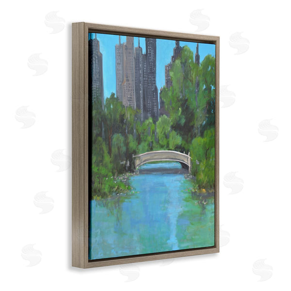 Stupell Industries Allayn Stevens | Urban City Park Town Bridge Over Lake Wall Art