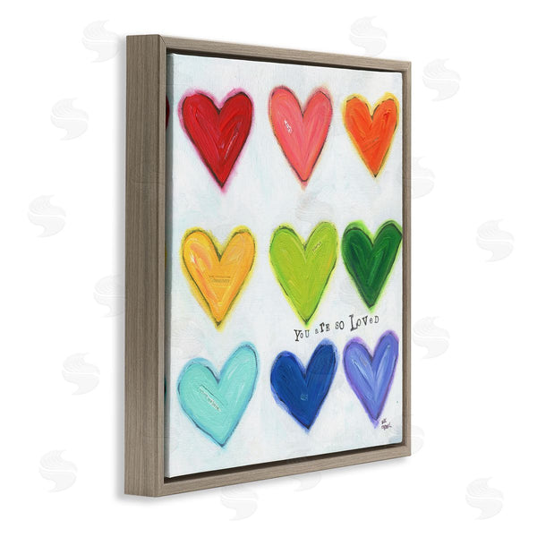 Stupell Industries Alli Rogosich | You Are So Loved Rainbow Hearts