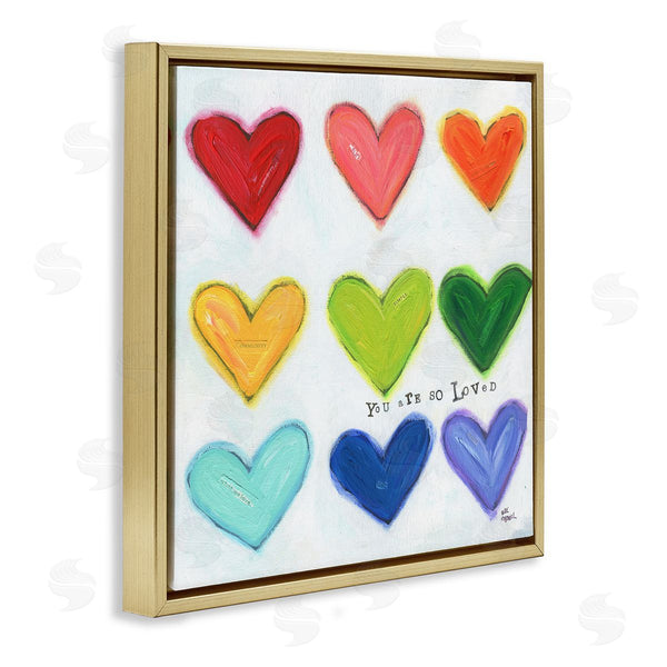 Stupell Industries Alli Rogosich | You Are So Loved Rainbow Hearts