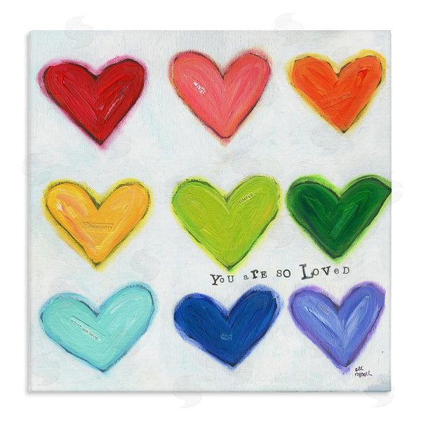 stupell industries Alli Rogosich | You Are So Loved Rainbow Hearts