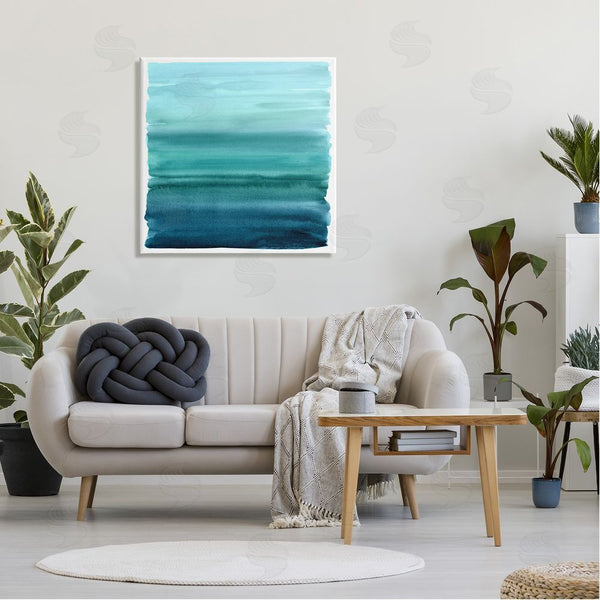 Stupell Industries Allie Corbin | Gradient Turquoise Brushed Composition Wall Art