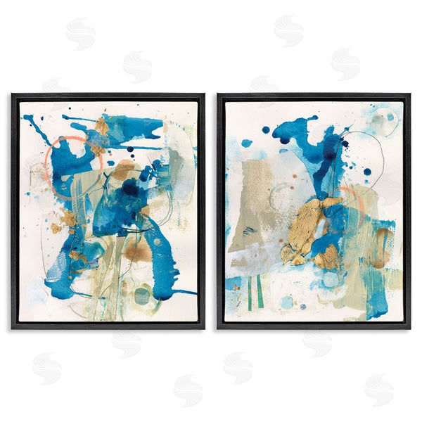 Stupell Industries Allison Ford | Abstract Blue Gold Splash Wall Art