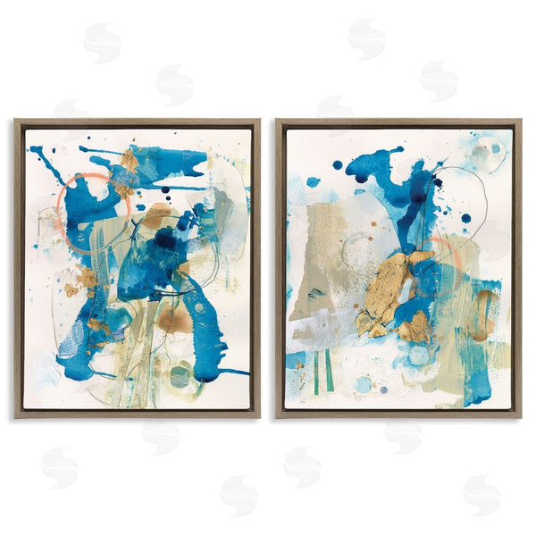 Stupell Industries Allison Ford | Abstract Blue Gold Splash Wall Art