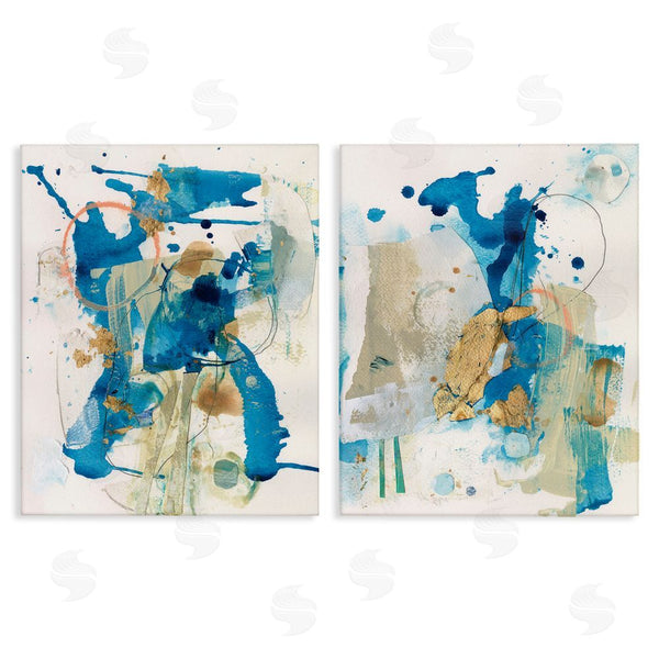 stupell industries Allison Ford | Abstract Blue Gold Splash Wall Art