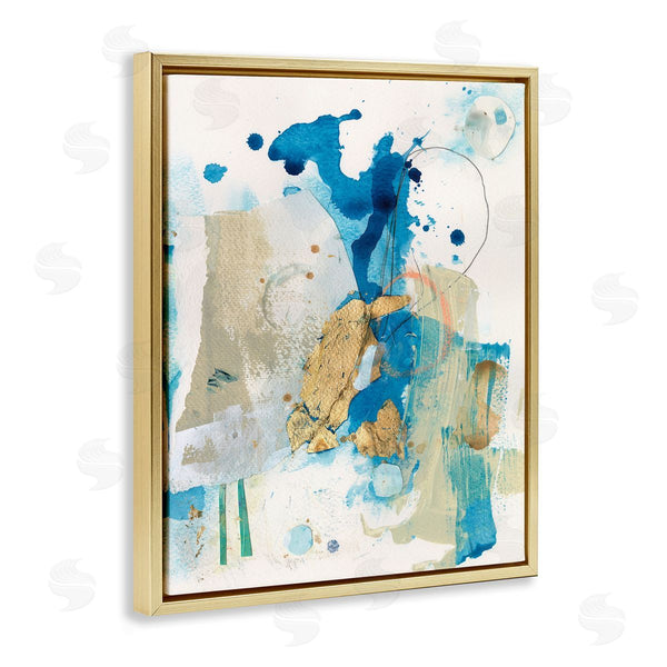 Stupell Industries Allison Ford | Blue And Gold Splash Abstract Wall Art