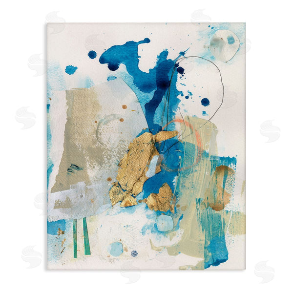 stupell industries Allison Ford | Blue and Gold Splash Abstract Wall Art