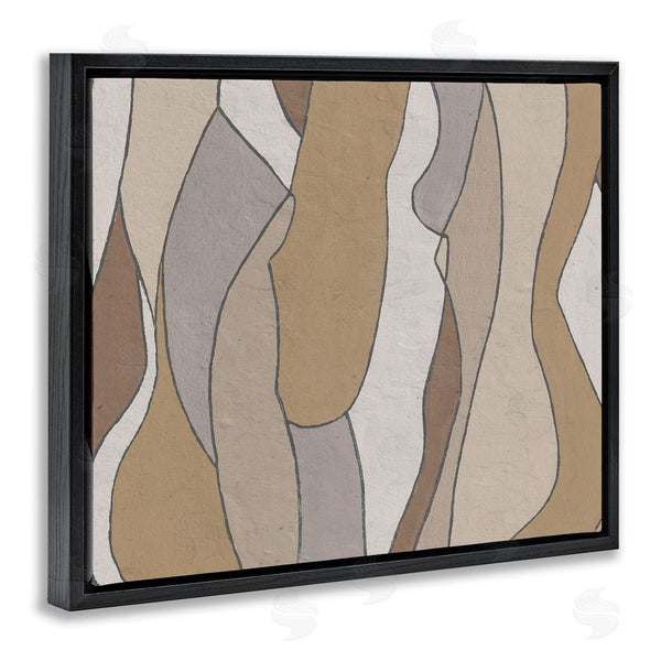 Stupell Industries Alonzo Saunders | Abstract Curved Body Shapes Brown Beige Neutral