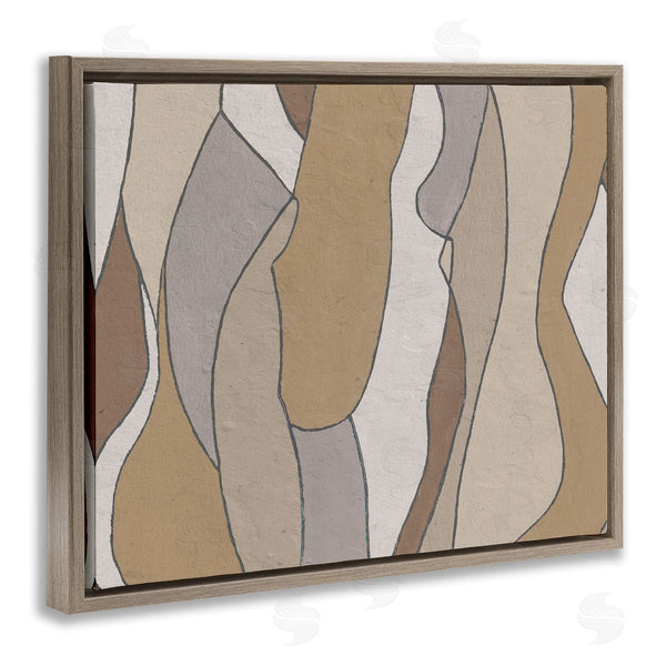 Stupell Industries Alonzo Saunders | Abstract Curved Body Shapes Brown Beige Neutral