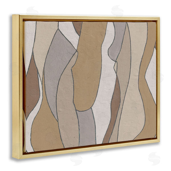 Stupell Industries Alonzo Saunders | Abstract Curved Body Shapes Brown Beige Neutral
