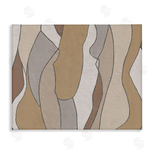 stupell industries Alonzo Saunders | Abstract Curved Body Shapes Brown Beige Neutral