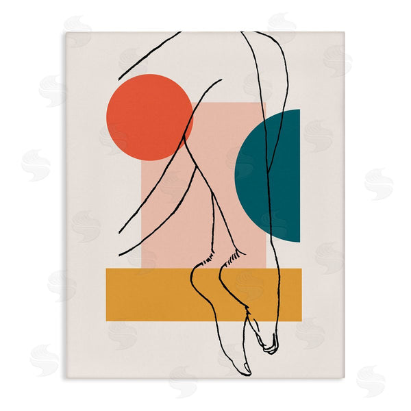 Stupell Industries Alonzo Saunders | Abstract Legs Over Bold Geometric Blocked Shapes