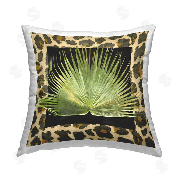 stupell industries Alonzo Saunders | Animal Patterned Leaf Printed Throw Pillow