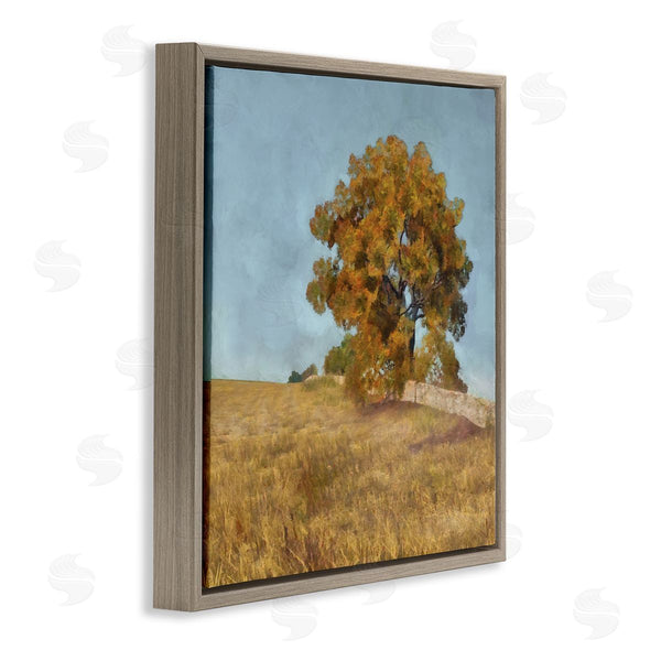 Stupell Industries Alonzo Saunders | Autumn Tree On Grassy Hill Country Landscape Wall Art