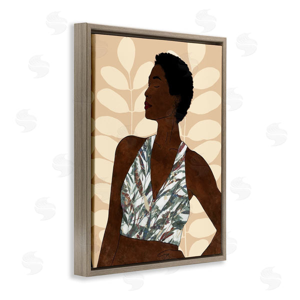 Stupell Industries Alonzo Saunders | Beautiful Female Portrait Intricate Forest Pattern