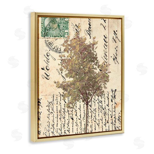 Stupell Industries Alonzo Saunders | Country Vintage Postal Card Autumn Tree