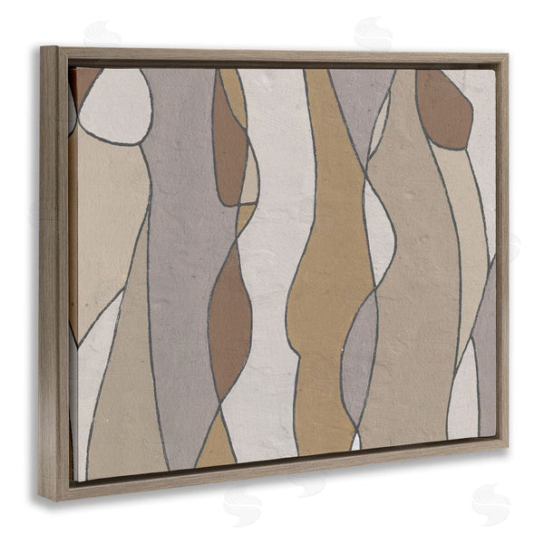 Stupell Industries Alonzo Saunders | Curved Shape Figures Abstraction Brown Beige Neutral