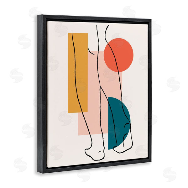 Stupell Industries Alonzo Saunders | Figure Line Drawing Bold Geometric Pop Shapes Wall Art