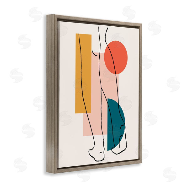 Stupell Industries Alonzo Saunders | Figure Line Drawing Bold Geometric Pop Shapes Wall Art