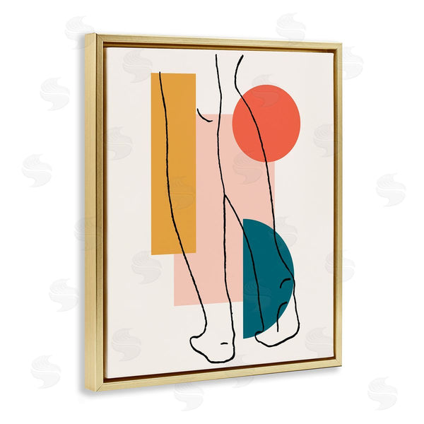Stupell Industries Alonzo Saunders | Figure Line Drawing Bold Geometric Pop Shapes Wall Art