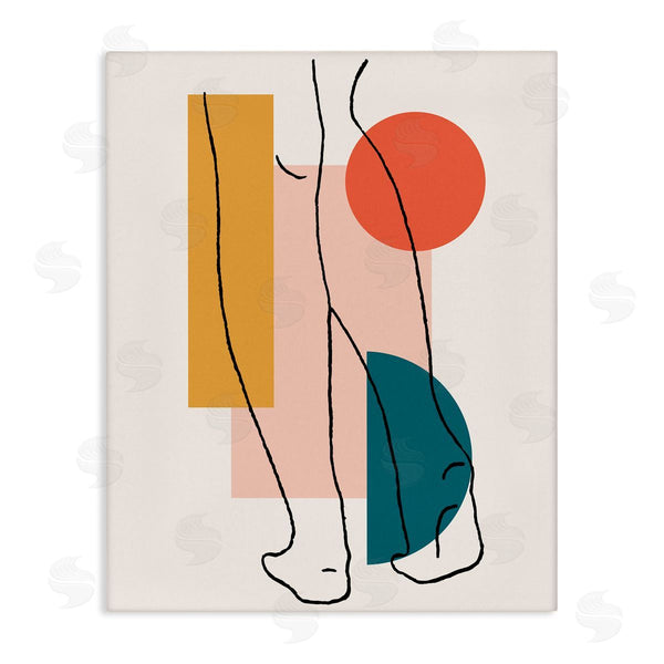 stupell industries Alonzo Saunders | Figure Line Drawing Bold Geometric Pop Shapes Wall Art