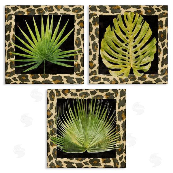 stupell industries Alonzo Saunders | Palm Plants on Leopard Pattern Wall Art