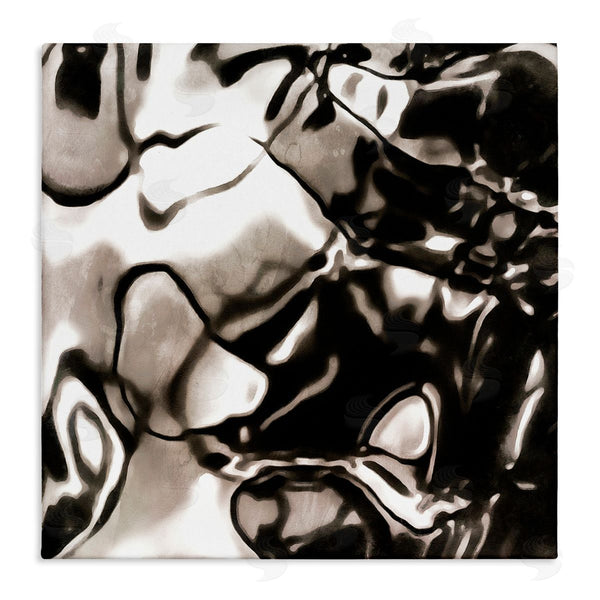 stupell industries Alonzo Saunders | Shimmering Glow Water Abstraction Monochromatic Grey Black Wall Art