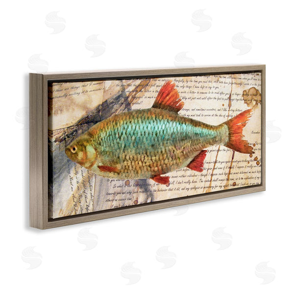 Stupell Industries Alonzo Saunders | Vintage Pages And Fish Wall Art