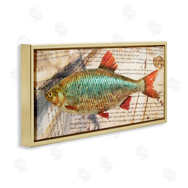 Stupell Industries Alonzo Saunders | Vintage Pages And Fish Wall Art