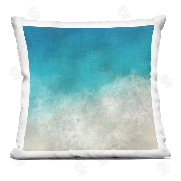 stupell industries Alpenglow Workshop | Aerial Beach Coast Shoreline View Printed Throw Pillow