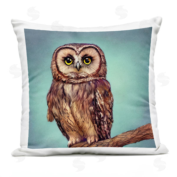Stupell Industries Alpenglow Workshop | Baby Owl Gazing Nature Printed Throw Pillow