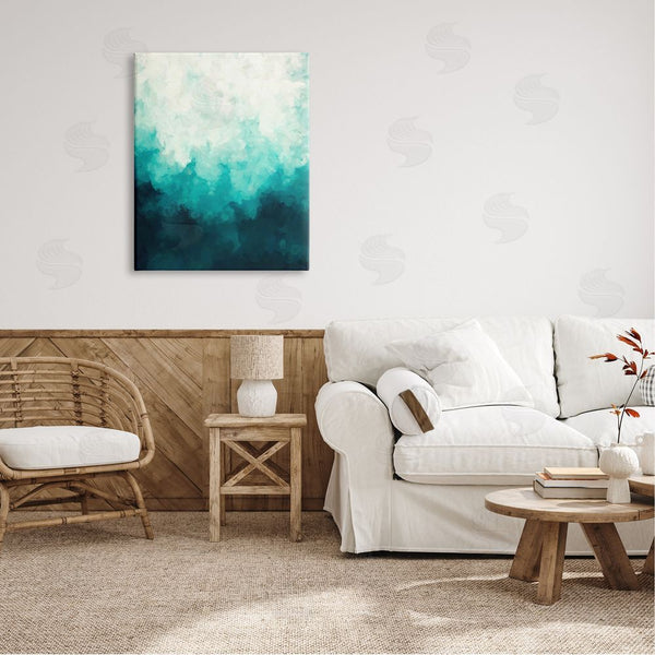 Stupell Industries Alpenglow Workshop | Blue & Green Abstract Underwater Sea Waves Bubbles Wall Art
