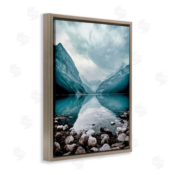 Stupell Industries Alpenglow Workshop | Breathtaking Rocky River Scenery Blue Mountain Peaks Wall Art