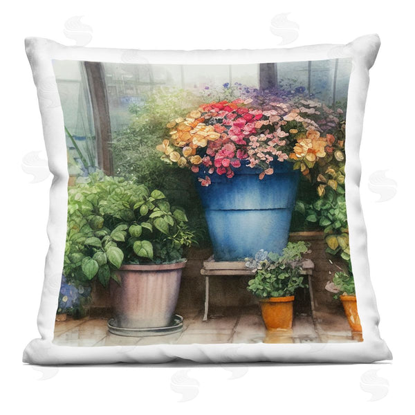 stupell industries Alpenglow Workshop | Bright Florals Blooming Garden Printed Throw Pillow