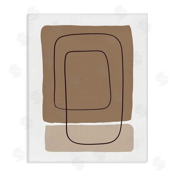 Stupell Industries Alpenglow Workshop | Contemporary Geometric Square Shapes Simple Squiggle Line Wall Art